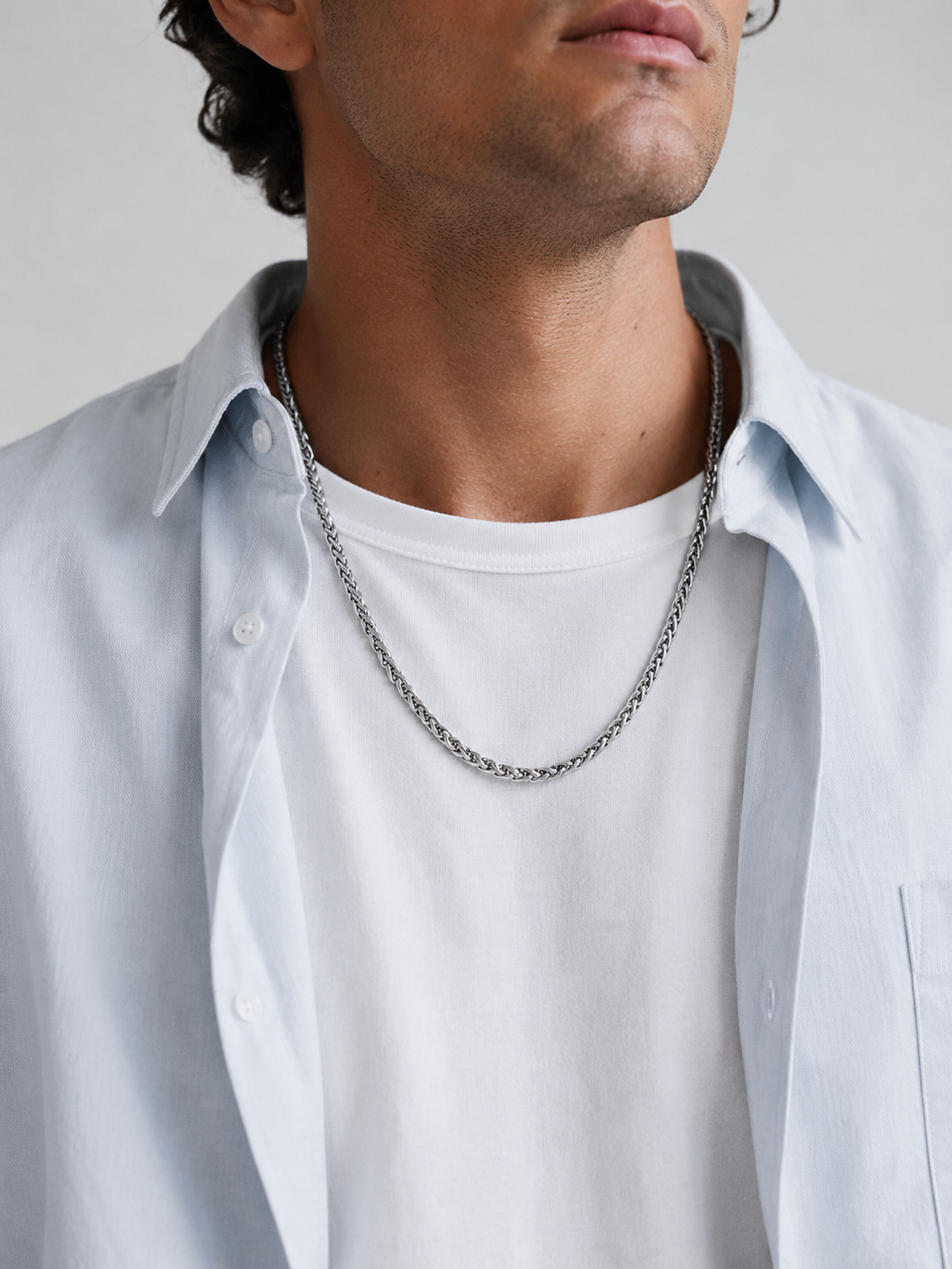 WHEAT CHAIN NECKLACE 4MM | Silver