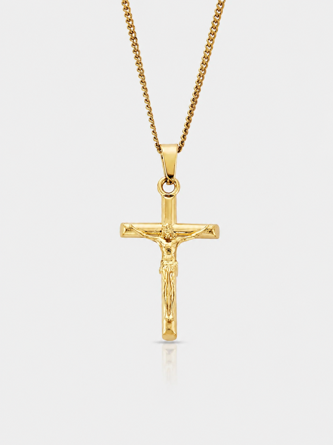 CRUCIFIX PENDANT CHAIN 2MM | 18K Gold