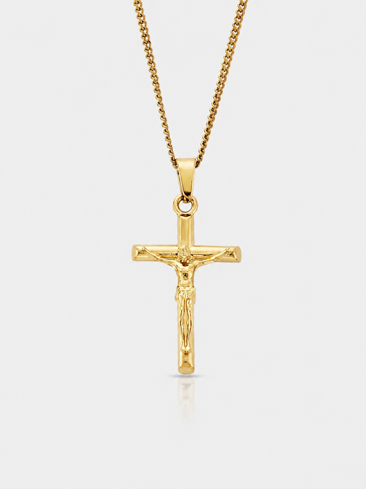 CRUCIFIX PENDANT CHAIN 2MM | 18K Gold