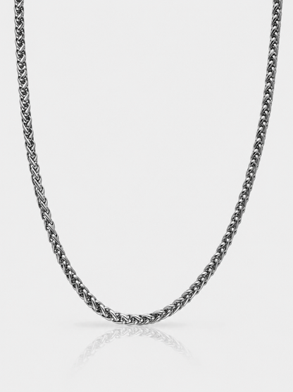 WHEAT CHAIN NECKLACE 4MM | Silver