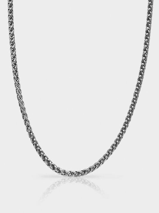 WHEAT CHAIN NECKLACE 4MM | Silver