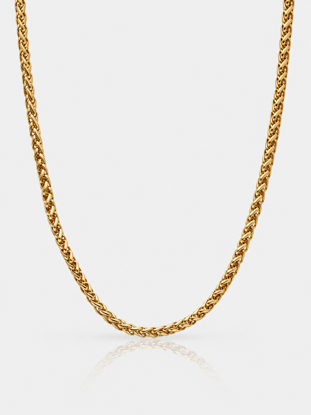 WHEAT CHAIN NECKLACE 4MM | 18K Gold