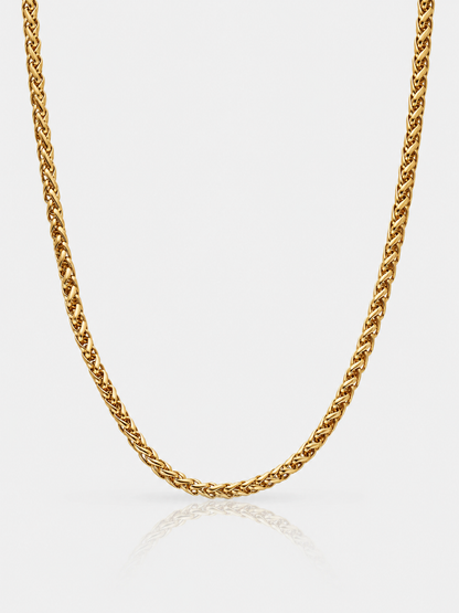 WHEAT CHAIN NECKLACE 4MM | 18K Gold