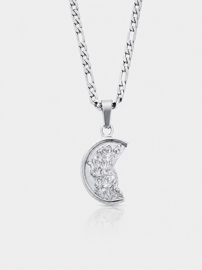ST. CHRISTOPHER PENDANT FIGARO CHAIN | Silver