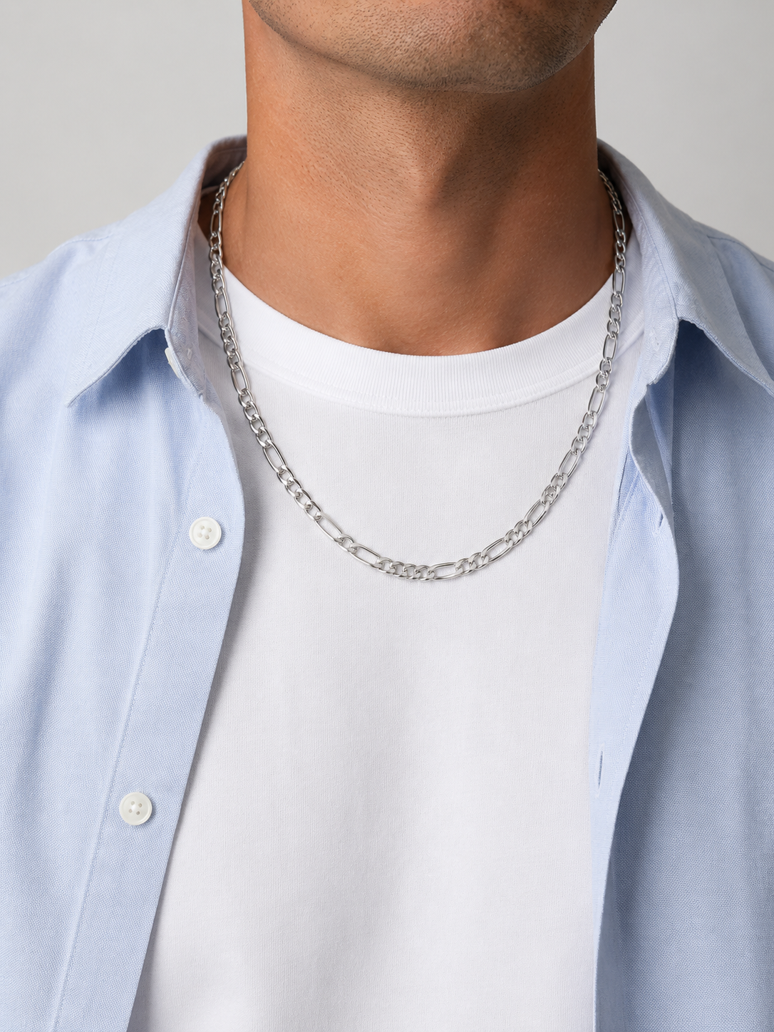 FIGARO LINK CHAIN 5MM | Silver