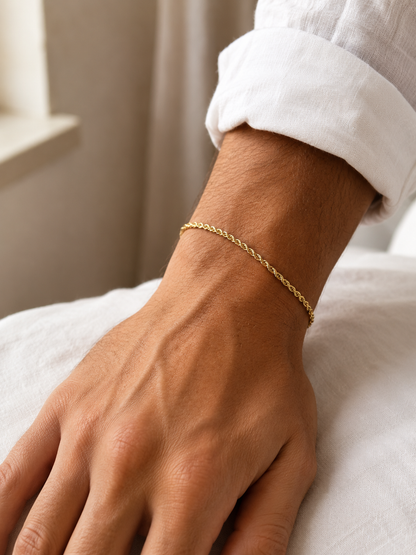 ROPE BRACELET 3MM | 18K Gold