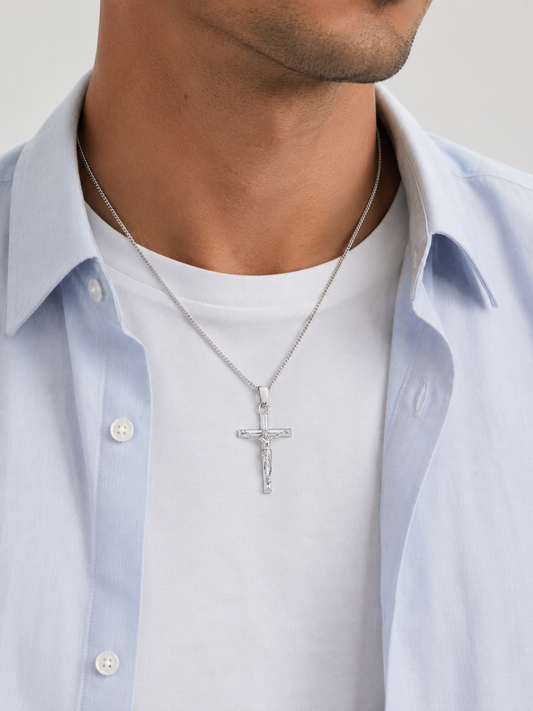 CRUCIFIX PENDANT CHAIN 2MM | Silver
