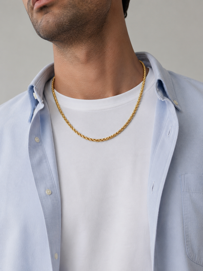 WHEAT CHAIN NECKLACE 4MM | 18K Gold