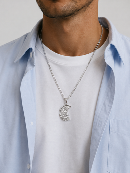 ST. CHRISTOPHER PENDANT FIGARO CHAIN | Silver