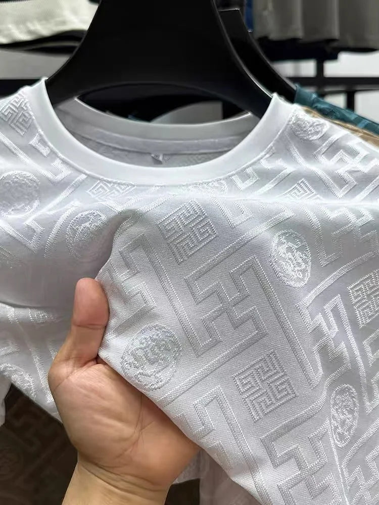 T-Shirt aus Eisseide mit Print
