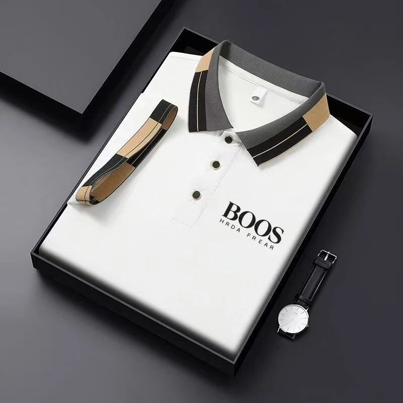 Poloshirt mit Streifenmuster und Stickerei