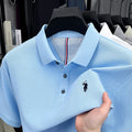 Polo de manga corta de algodón 100% puro para hombre camiseta informal de negocios con bordado de pony de marca de alta gama a la moda de verano