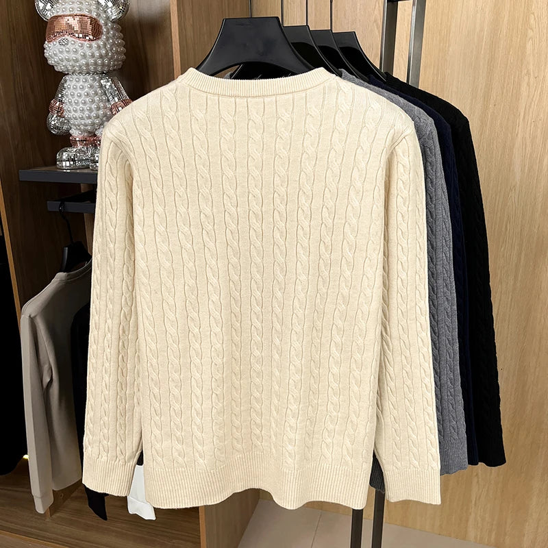 Strickpullover mit Jacquard-Stickerei