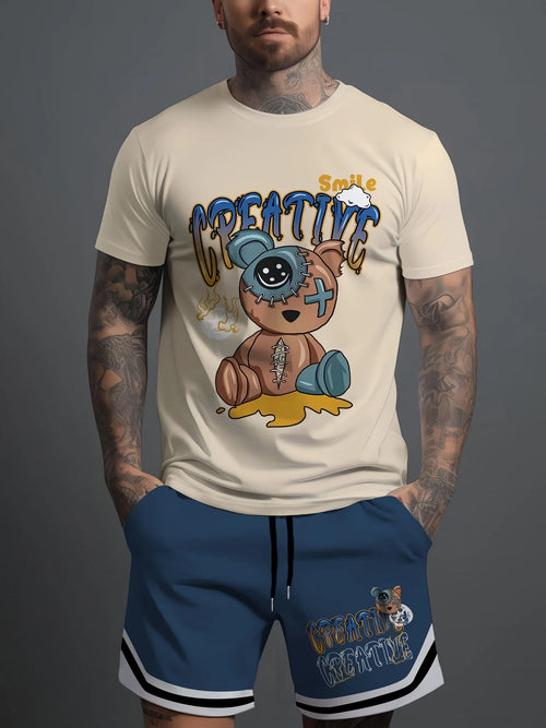 Atmungsaktives Sportset mit Bären-Print