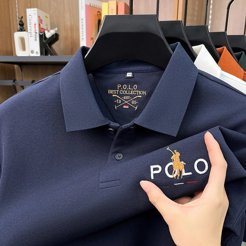 Klassisches Baumwoll-Poloshirt mit Stickerei
