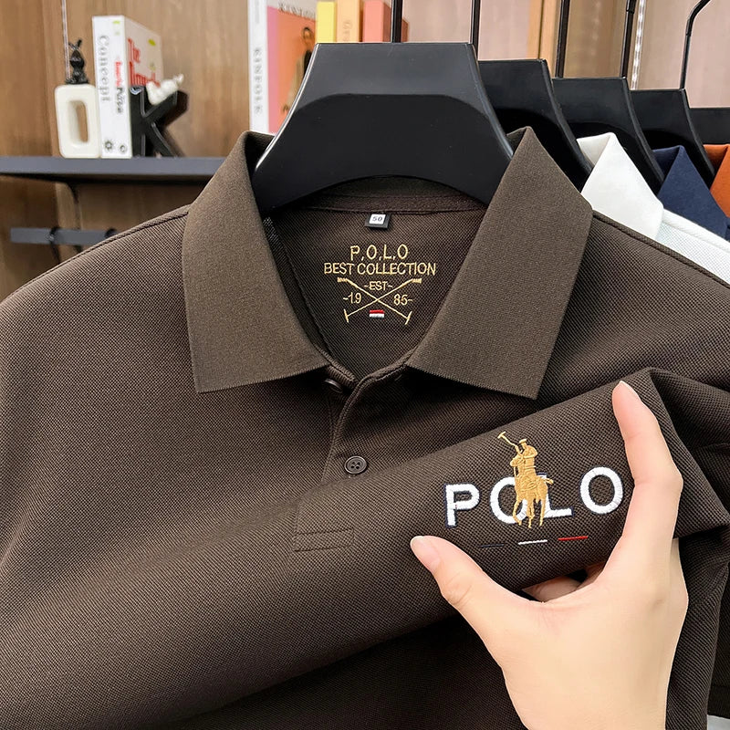 Klassisches Baumwoll-Poloshirt mit Stickerei