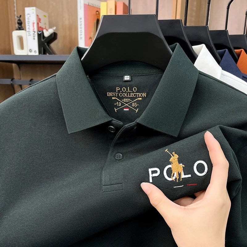 Klassisches Baumwoll-Poloshirt mit Stickerei