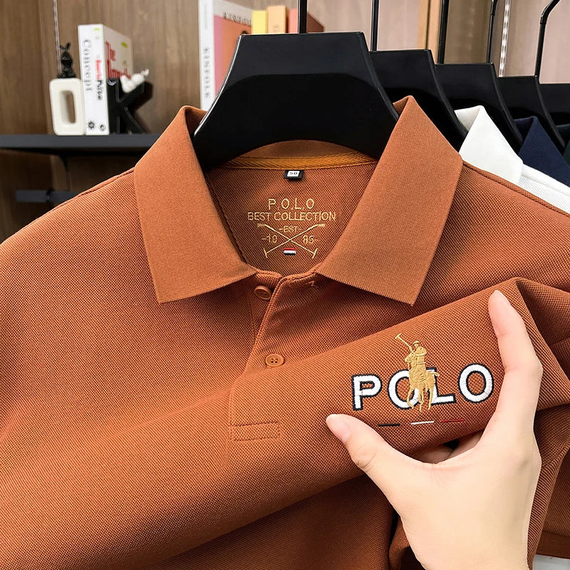 Klassisches Baumwoll-Poloshirt mit Stickerei